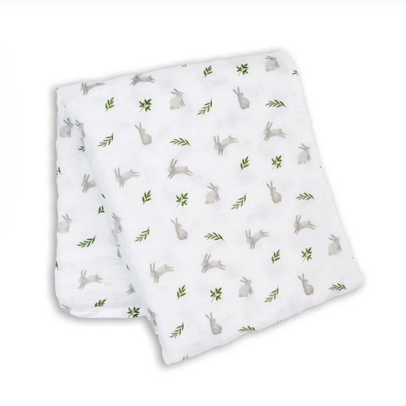 Lulujo Swaddle Blanket Muslin Cotton Bunnies