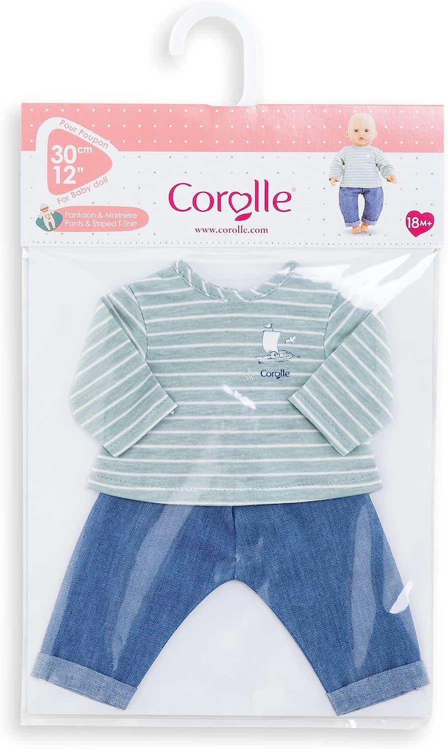 Corolle Doll Outfit Pants & Striped T-shirt 12"
