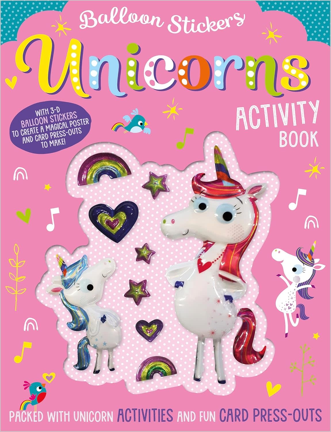 Make Believe Ideas Make Believe Balloon Stickers Book Unicorns Activity