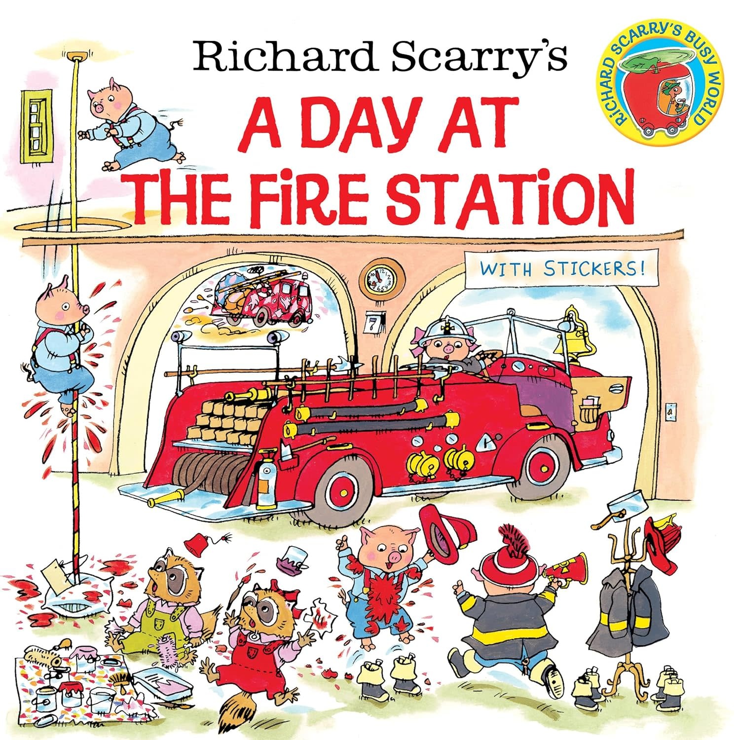 Little Golden Book Richard Scarry's A Day At The Fire Station Book