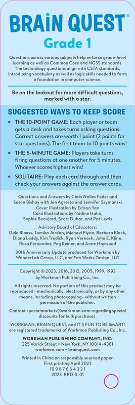 Workman Publishing Brain Quest Smart Cards Grade 1 Ages 6-7