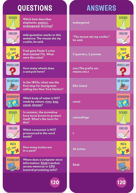 Workman Publishing Brain Quest Smart Cards Grade 4 Ages 9-10