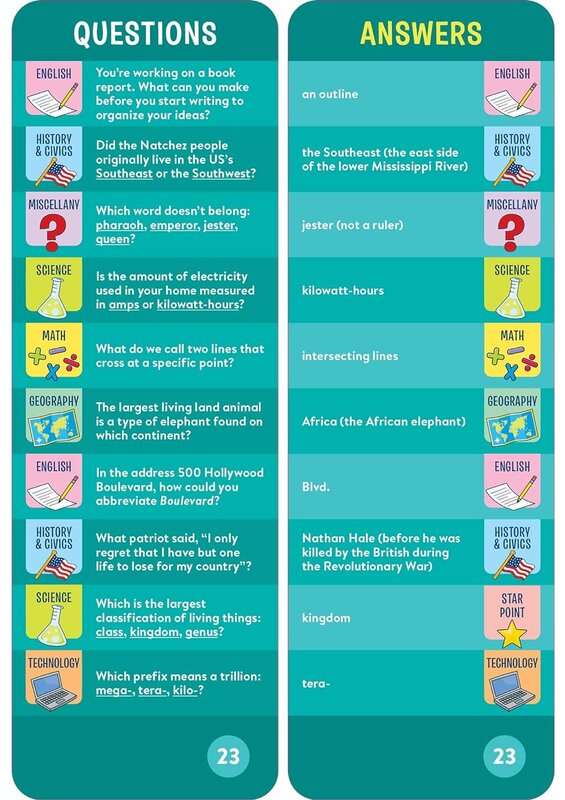 Workman Publishing Brain Quest Smart Cards Grade 5 Ages 10-11