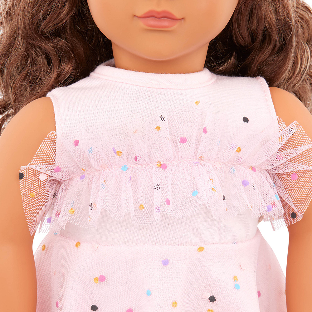 Our Generation Our Generation Doll Outfit: Pink & Colorful Girly Dress with Boots