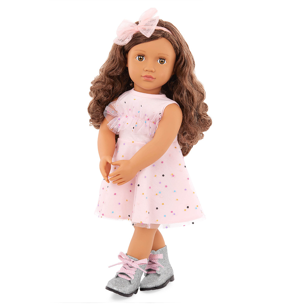 Our Generation Our Generation Doll Outfit: Pink & Colorful Girly Dress with Boots
