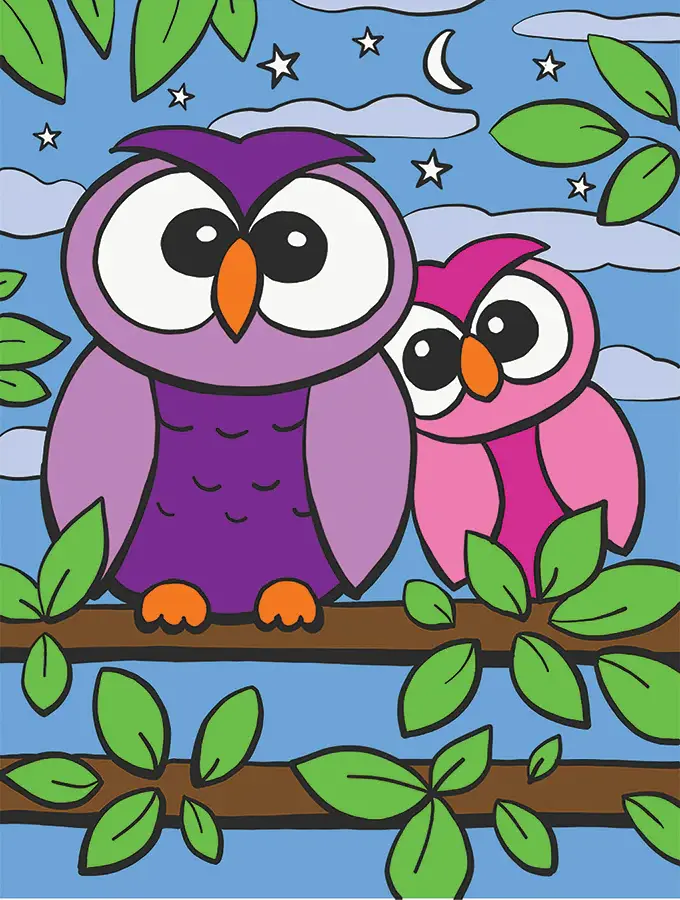 Paint by Numbers My First Owls