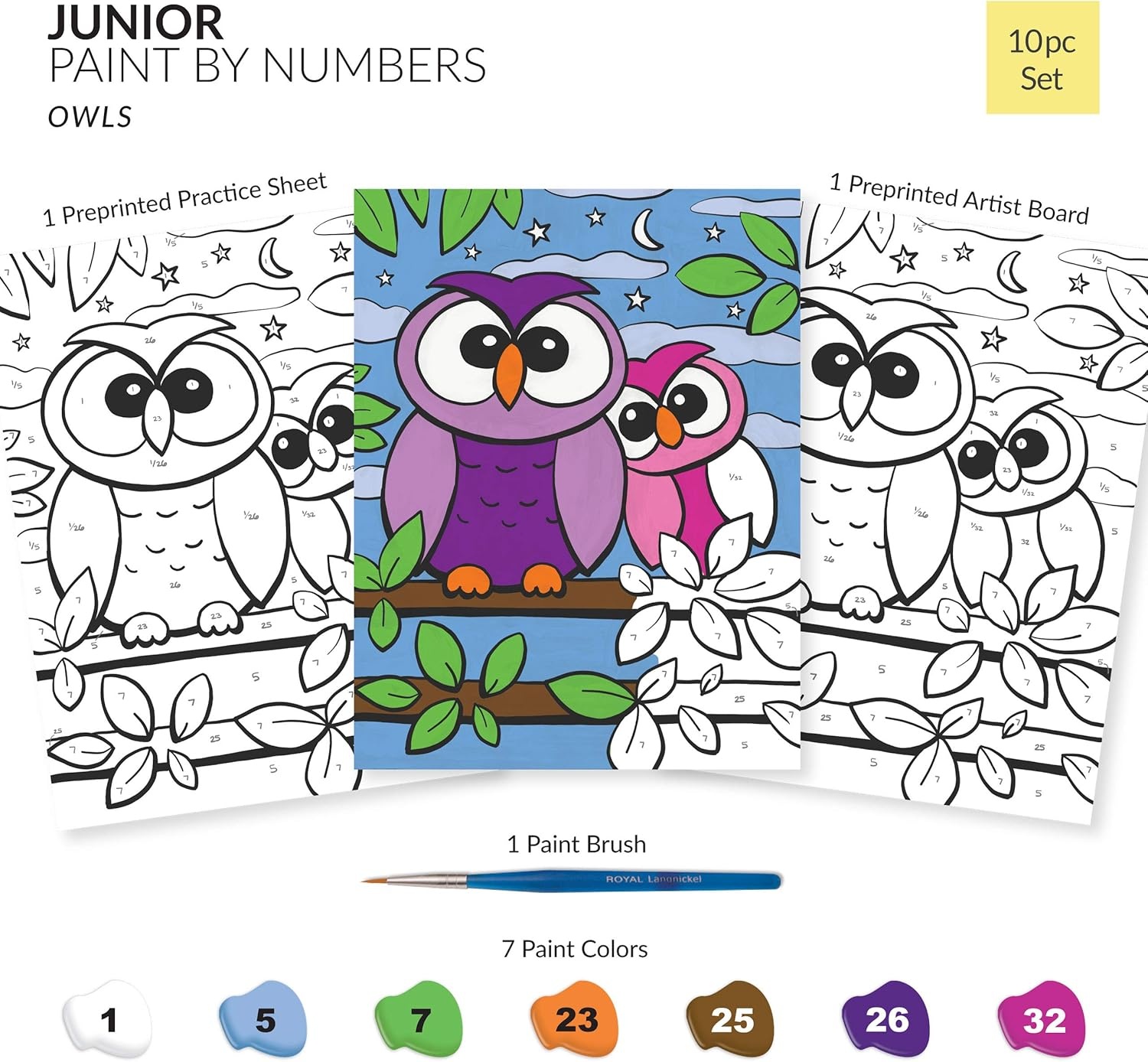 Paint by Numbers My First Owls