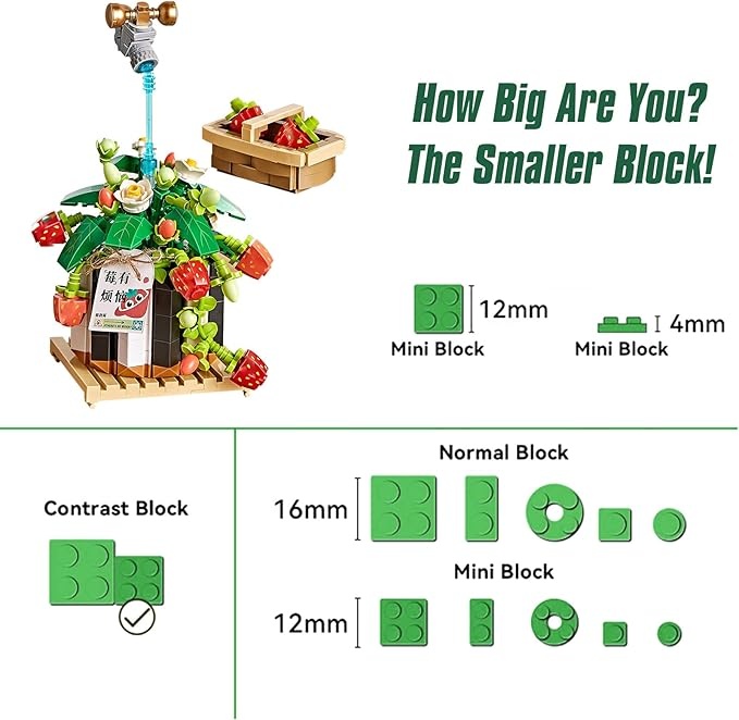 LOZ Blocks Flowers: Strawberry Bonsai Plant