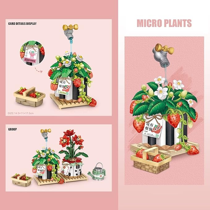 LOZ Blocks Flowers: Strawberry Bonsai Plant
