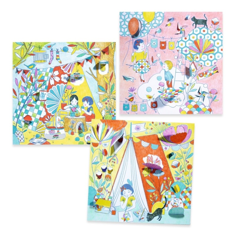 Djeco Little Doors Colouring Sheets Nina's Play Tents