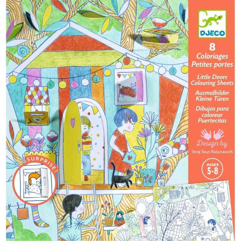 Djeco Little Doors Colouring Sheets Nina's Play Tents