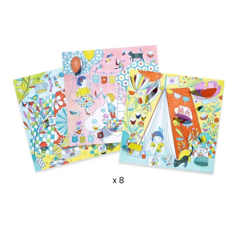 Djeco Little Doors Colouring Sheets Nina's Play Tents