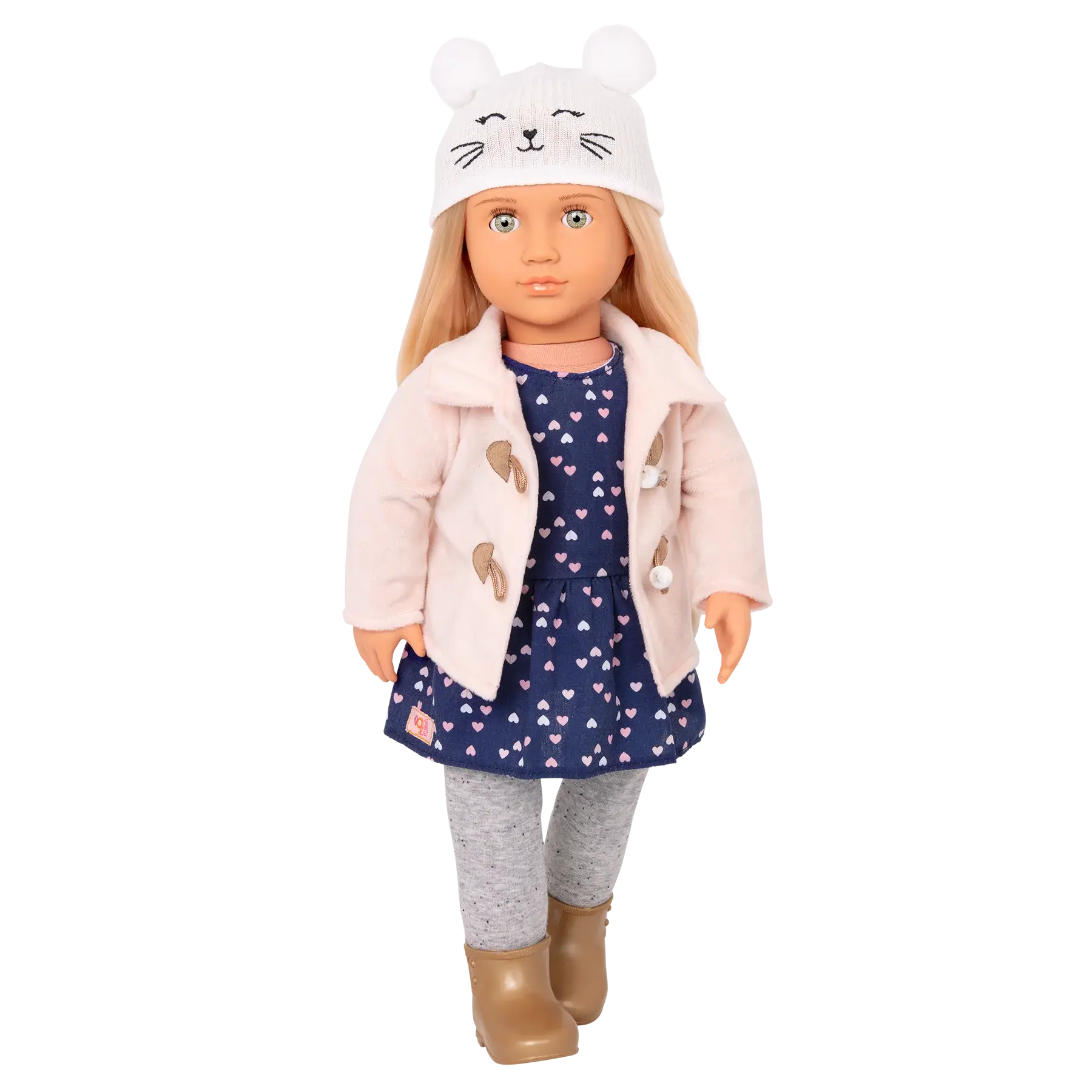Our Generation Our Generation Doll Outfit: Cheerfully Chilly Duffle Coat with Dress and Leggings