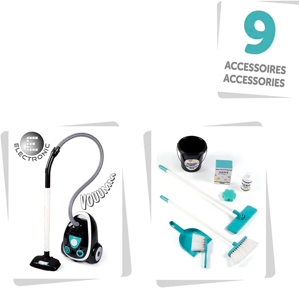 Smoby Cleaning Trolley & Vaccum Cleaner 8pc