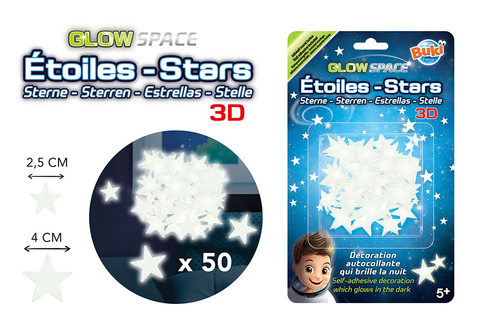 Buki Glow in the Dark 3D Stars
