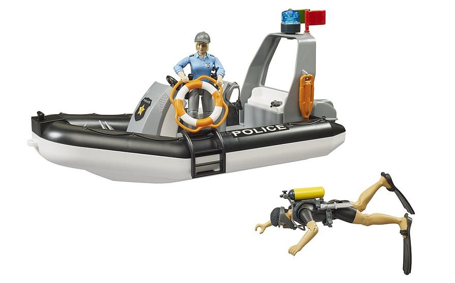 Bruder Bruder Dodge Ram Police Truck with Boat, Trailer and 2 Figures