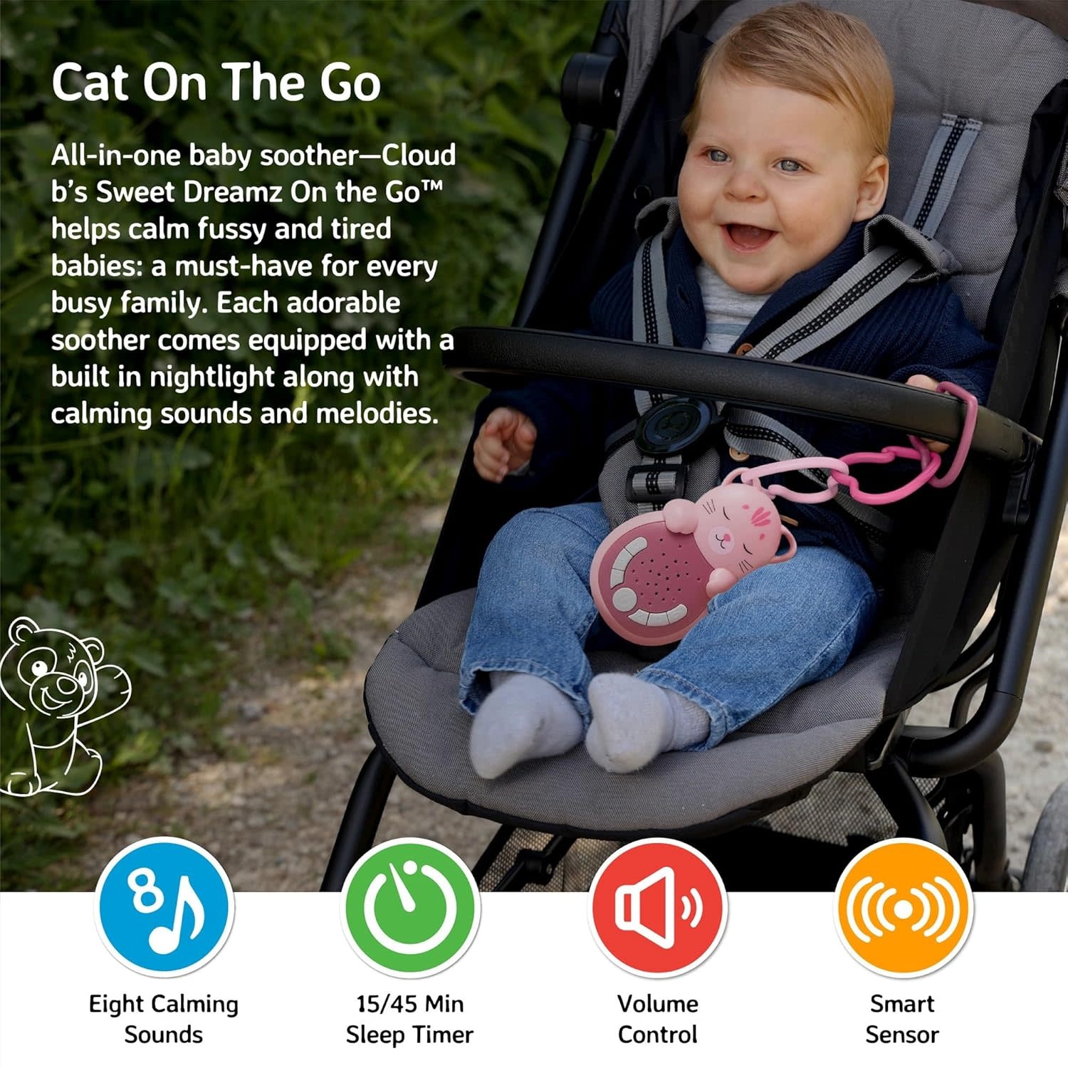 Cloud B Cloud B Sweet Dreamz on the Go Pink Cat