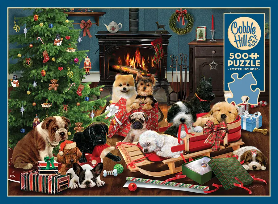 Cobble Hill Puzzles Cobble Hill Puzzle 500pc Christmas Puppies