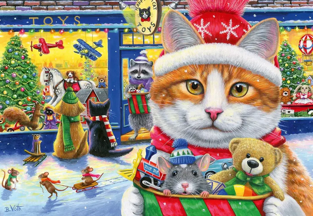 Ravensburger Ravensburger Puzzle 2x24pc Christmas Kitties