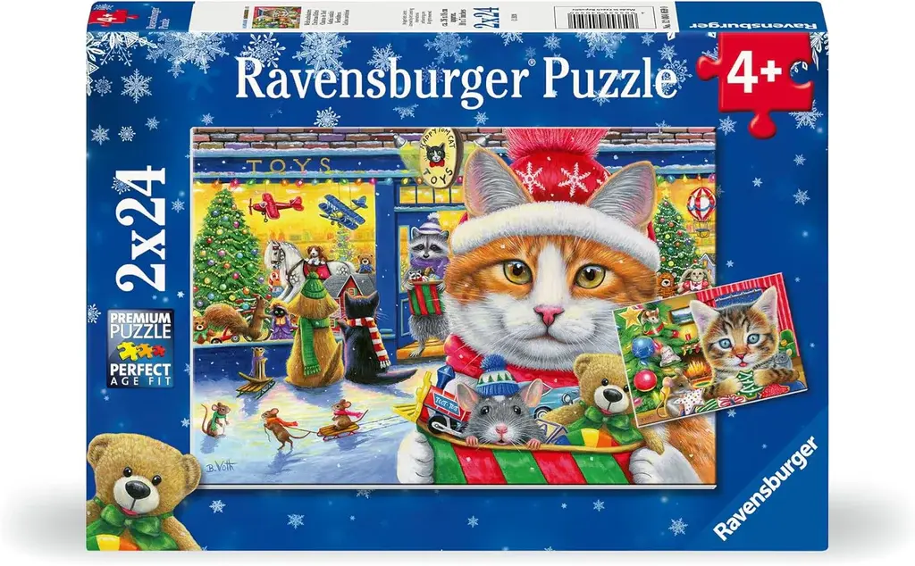 Ravensburger Ravensburger Puzzle 2x24pc Christmas Kitties