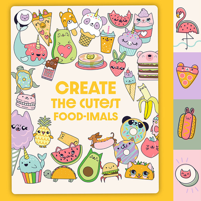 Fashion Angels Learn to Draw Activity Set 30 Sheets Food Aniamls