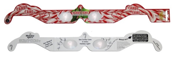 Holiday Specs 3D Glasses: Candy Cane
