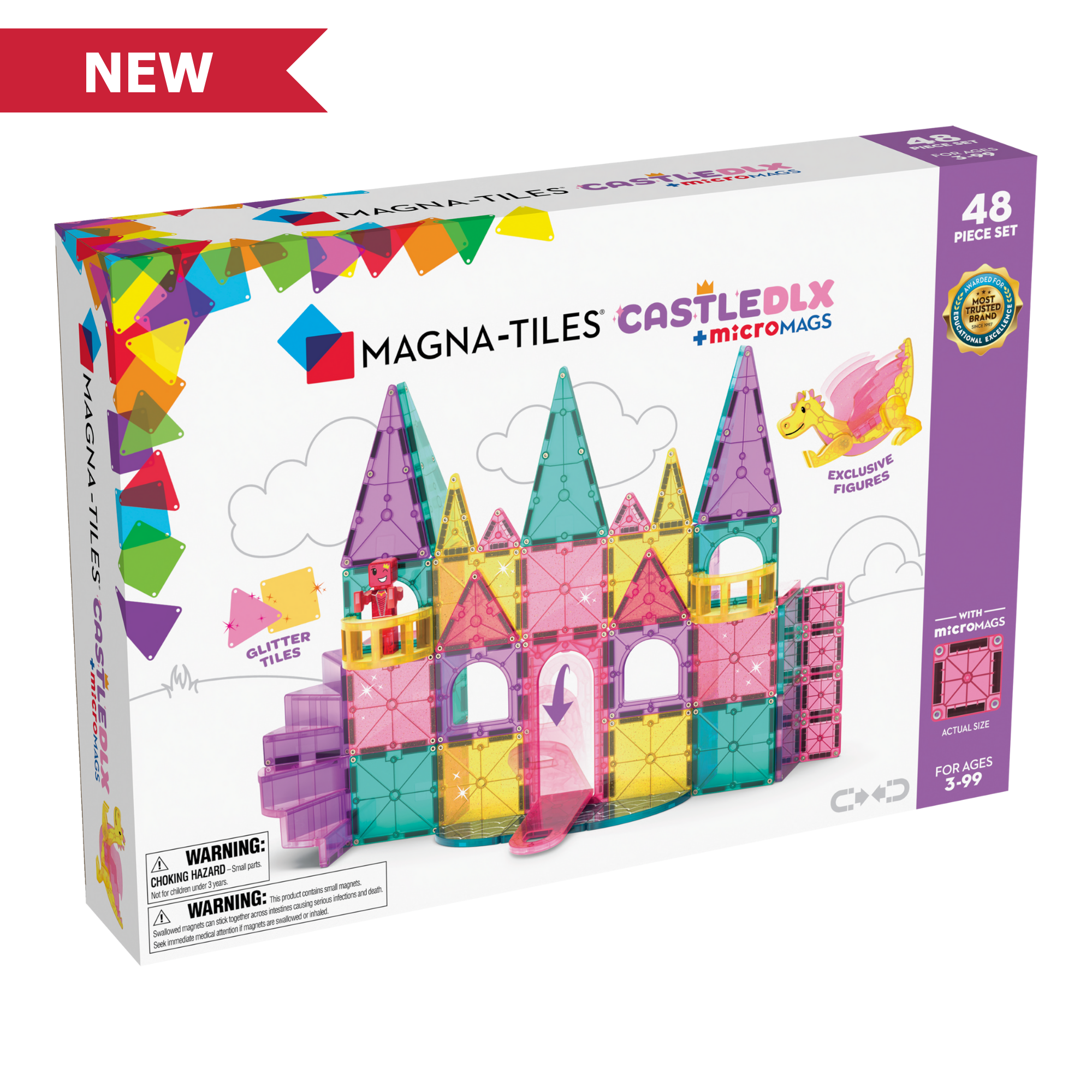 Magna-Tiles Magna-Tiles Castle DLX + microMAGS 48 piece set