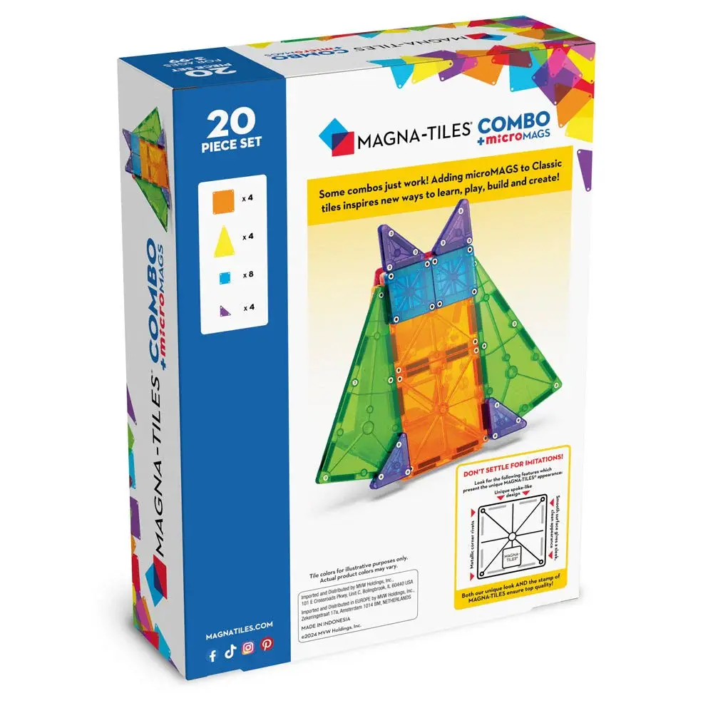 Magna-Tiles Combo Classic + MicroMAGS 20 Piece Set
