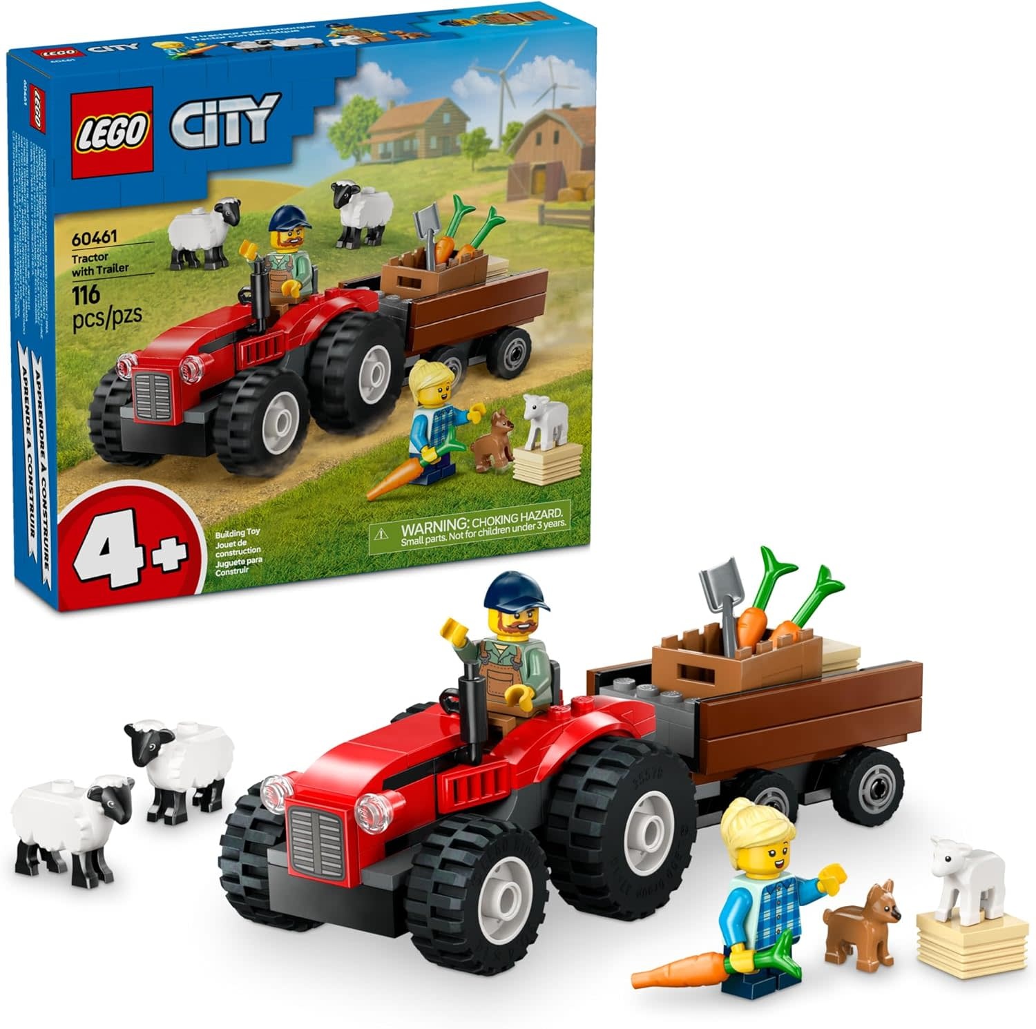 Lego Lego City Red Tractor with Trailer & Sheep