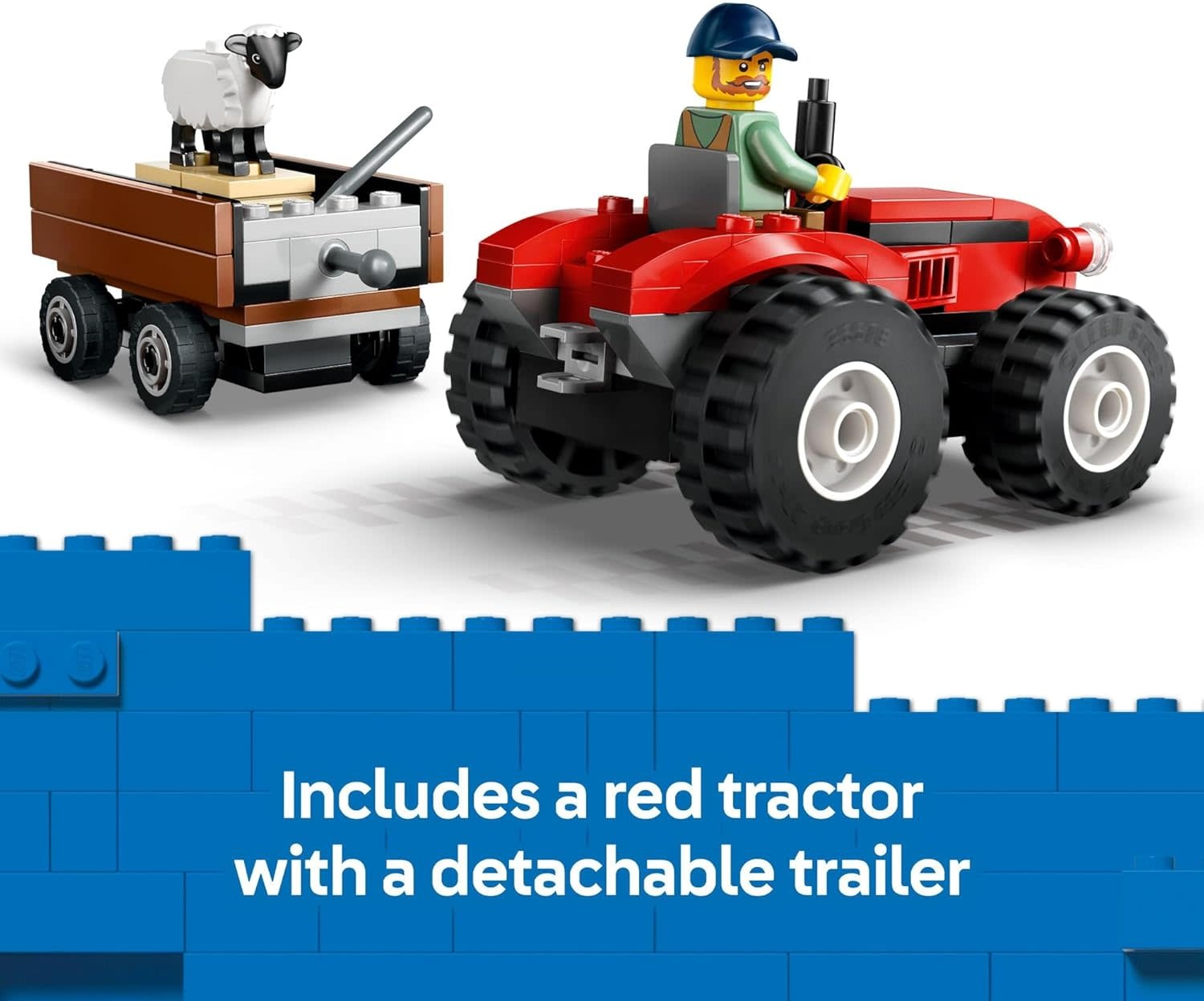 Lego Lego City Red Tractor with Trailer & Sheep