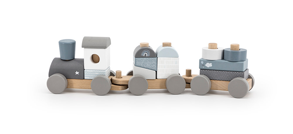 label label Stacking Train Blue