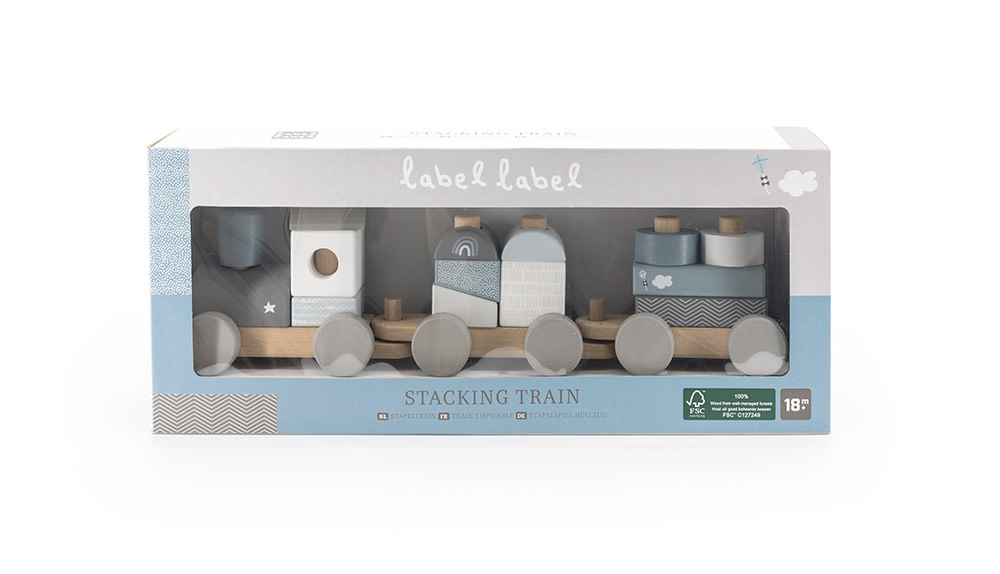 label label Stacking Train Blue