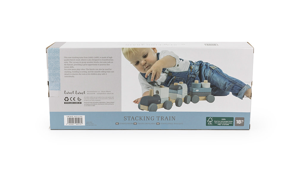 label label Stacking Train Blue
