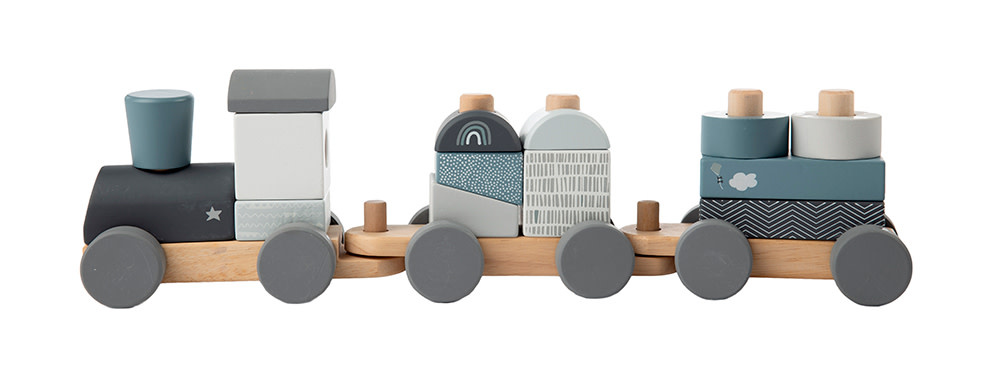 label label Stacking Train Blue