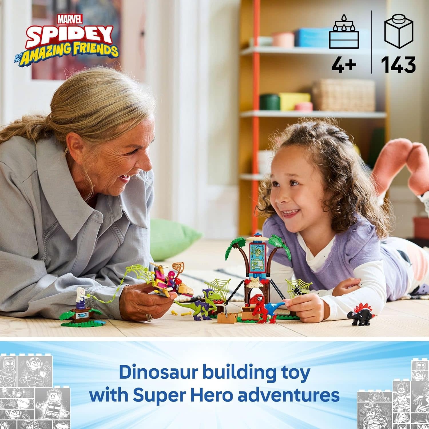 Lego Lego Team Spidey and Gobby's Raptor Battle