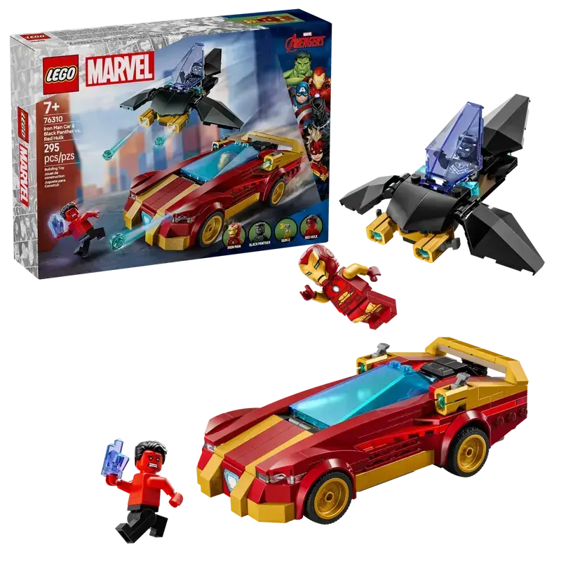 Lego Lego Super Heros Iron Man Car & Black Panther