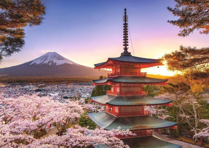 Ravensburger Ravensburger Puzzle 1000pc Mount Fuji Cherry Blossom View
