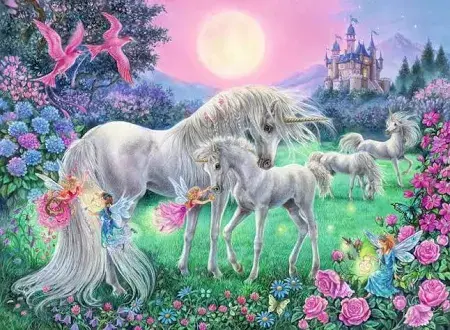 Ravensburger Ravensburger Puzzle 100pc Unicorns in the Moonlight