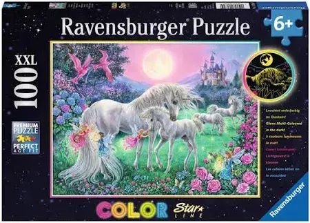 Ravensburger Ravensburger Puzzle 100pc Unicorns in the Moonlight