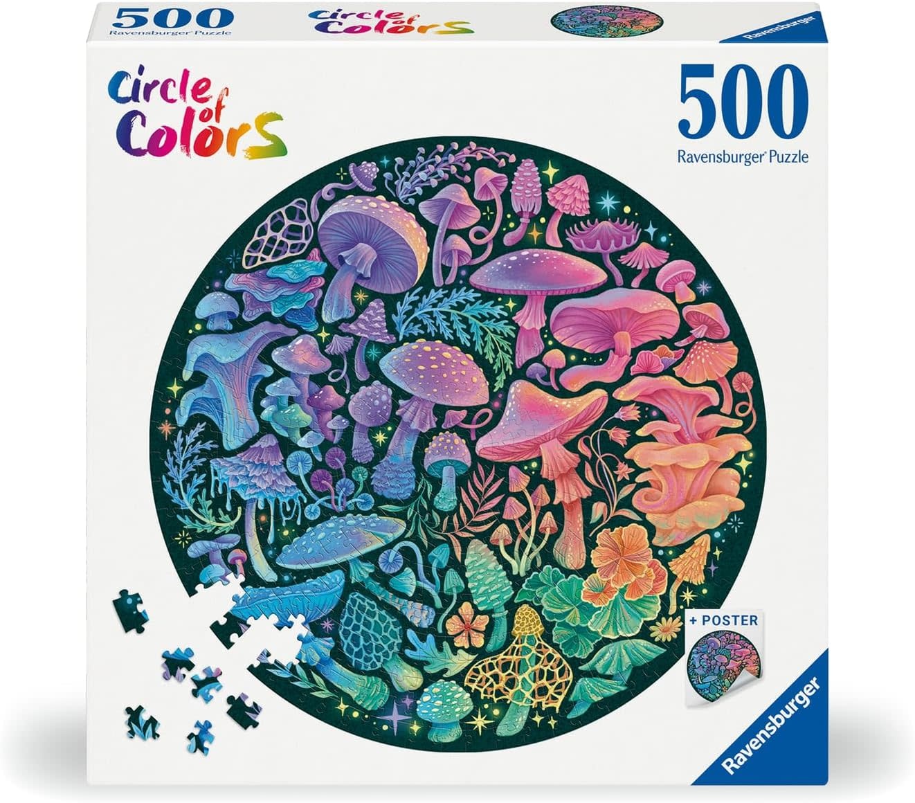 Ravensburger Ravensburger Puzzle 500pc Circle of Colors Mushrooms