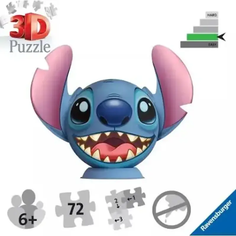 Ravensburger Puzzle 72pc Stitch Head with Ears - Minds Alive! Toys ...