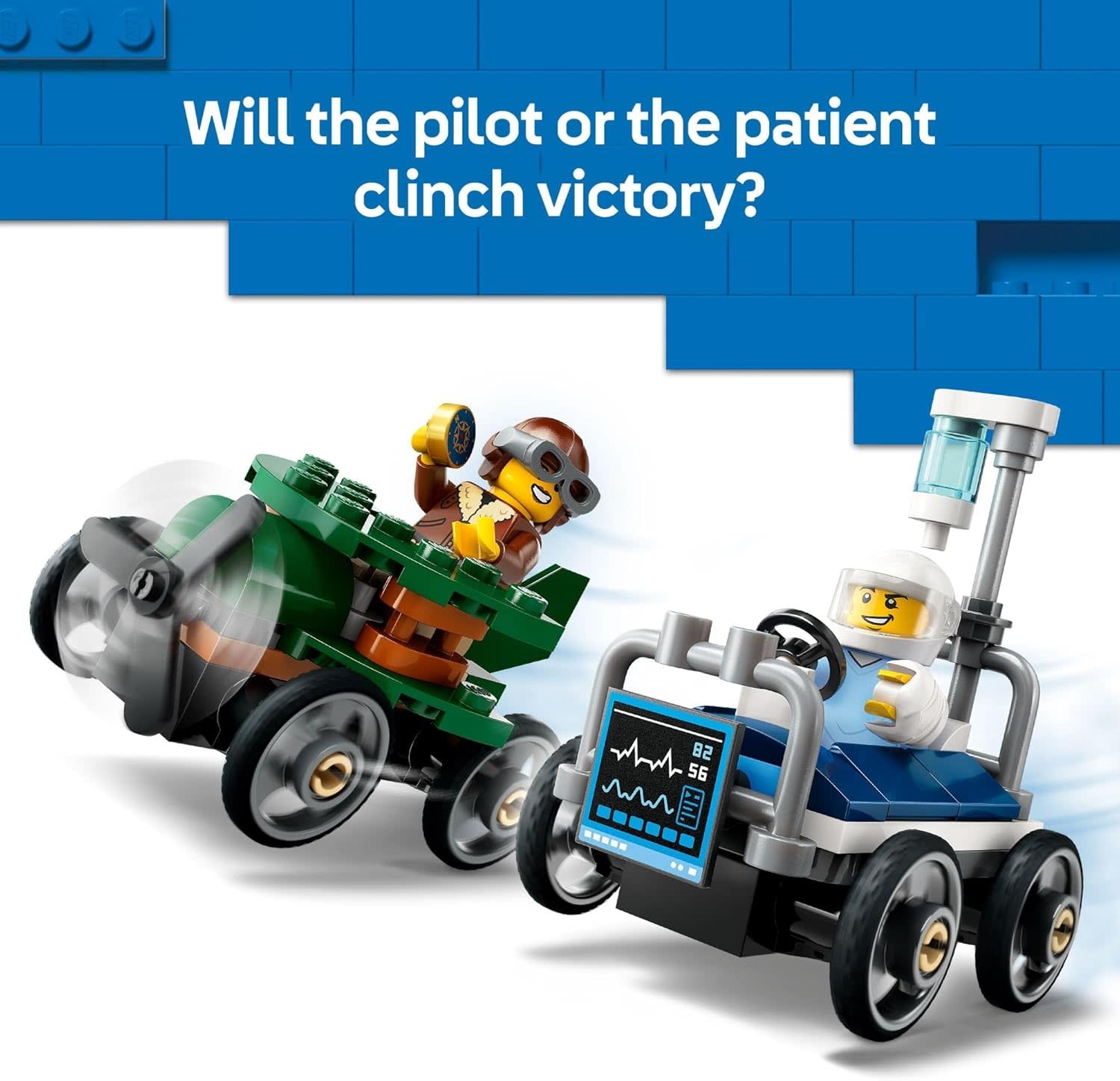 Lego Lego City Airplane vs Hospital Bed Race Car Pack