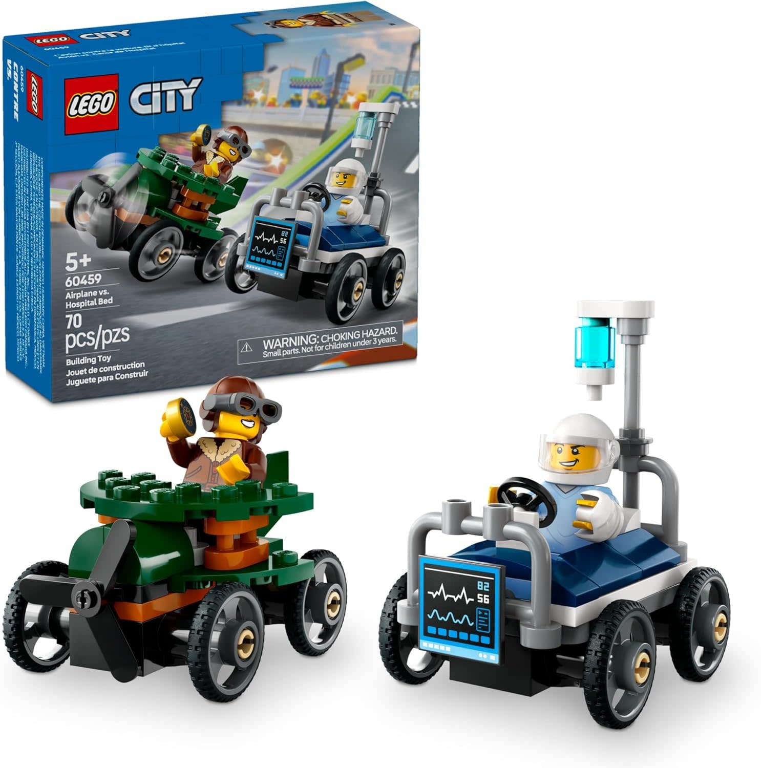 Lego Lego City Airplane vs Hospital Bed Race Car Pack