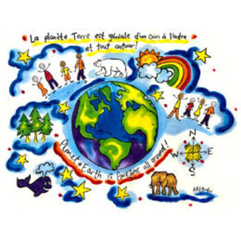 Artburn Artburn Pillowcase Planet Earth Bilingual