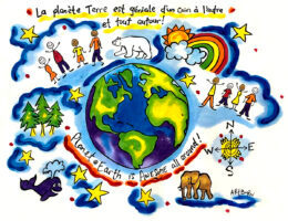 Artburn Artburn Pillowcase Planet Earth Bilingual