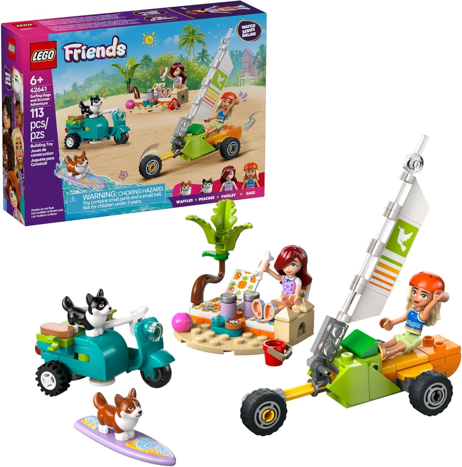 Lego Lego Friends Surfing Dogs and Scooter Adventure