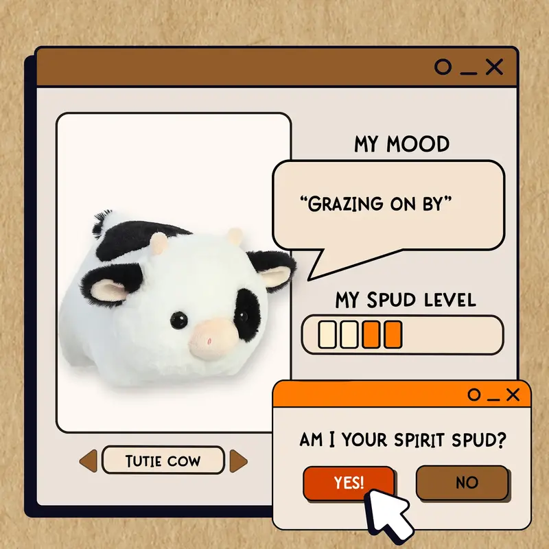 Spudsters Plush Tutie Cow 10"