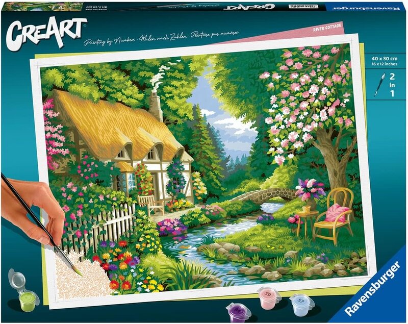 CreArt Adult 30 x 40 cm Painting by Numbers River Cottage
