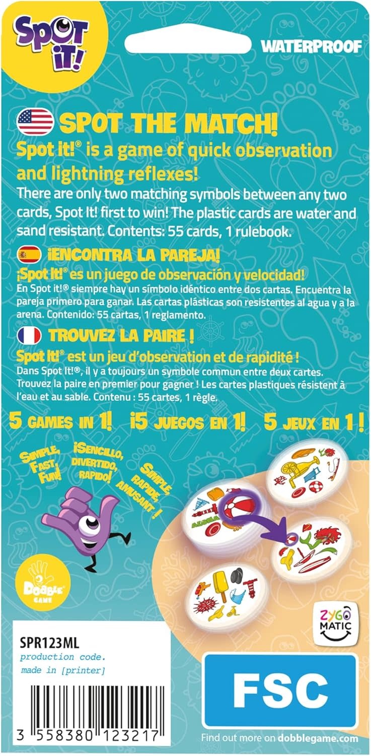 Asmodee Spot It! Game Eco Beach