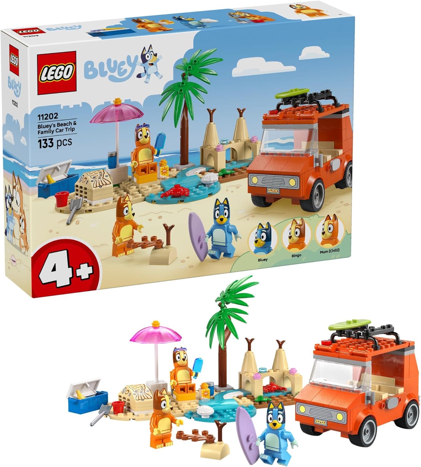 Lego Lego Bluey Beach and Family Car